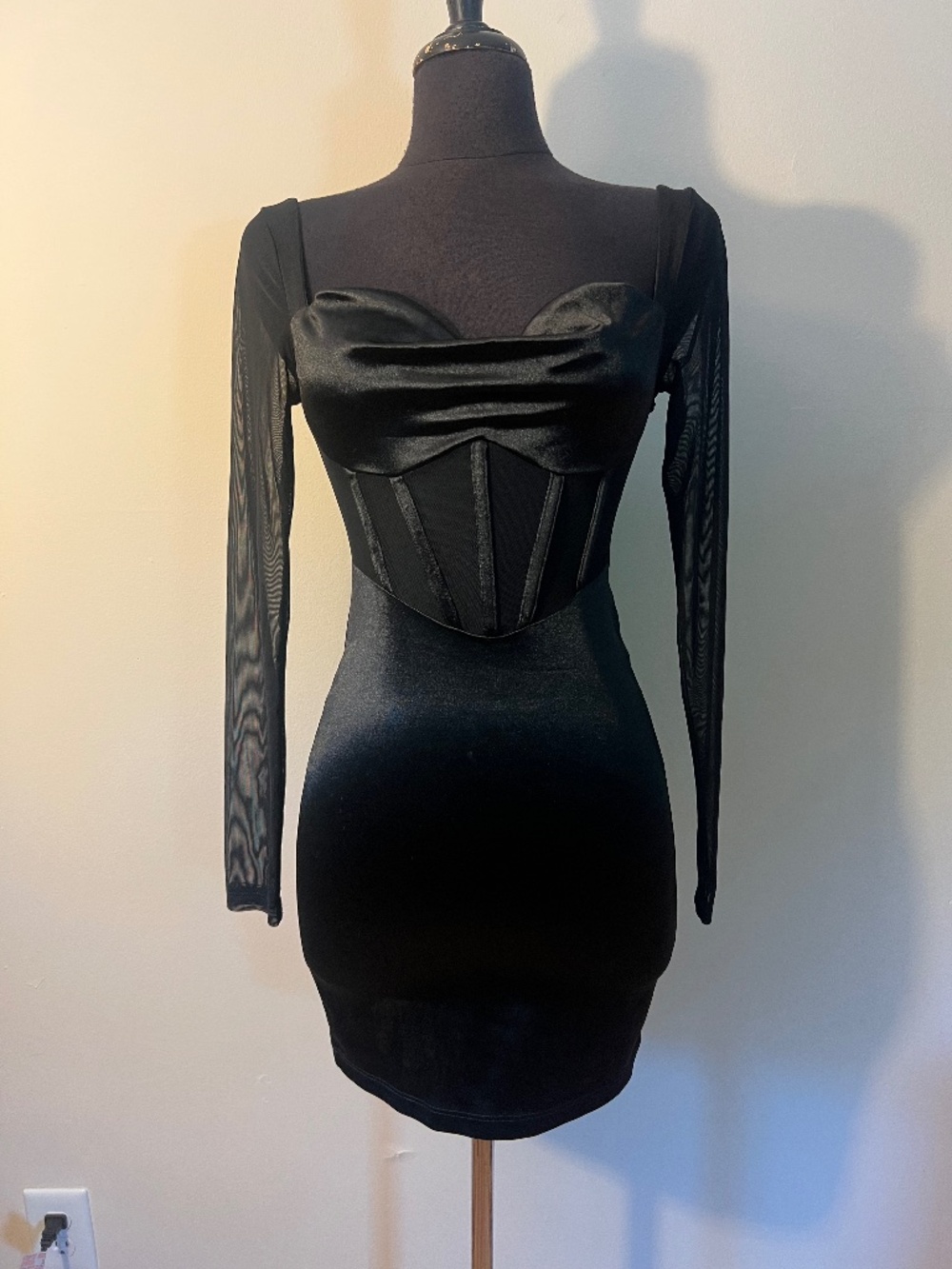 Princess Polly Black Satin Mini Dress